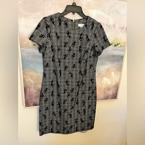 Calvin Klein Black and Gray Checkered Dress
